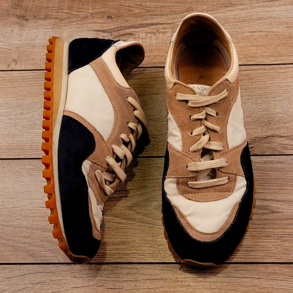 SPALWART Low Trail Sneakers White Brown Leather Canvas Type A Sz 5 US / 37 Shoes